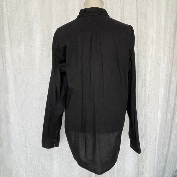 Xirena Women's Beau Shirt Small Black Button Up Long Sleeve Oversize Lagenlook - Picture 4 of 9